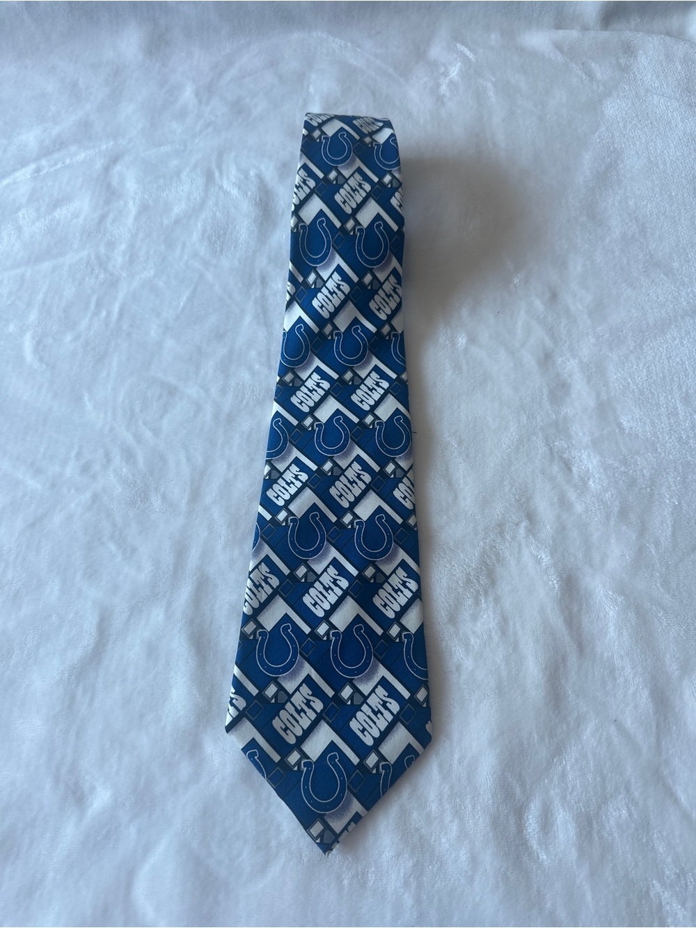 Indianapolis Colts NFL Football Logo Neck Tie Blue/White 100% Silk